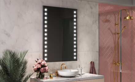 Front lighted top led mirror