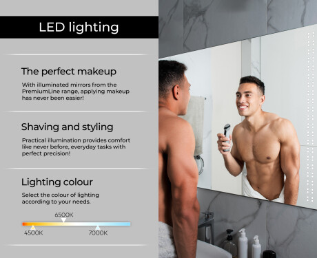 Designer Backlit LED Bathroom Mirror L55 #4