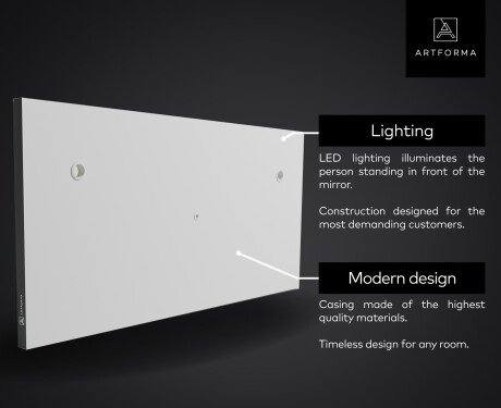 Designer Backlit LED Bathroom Mirror L75 #2