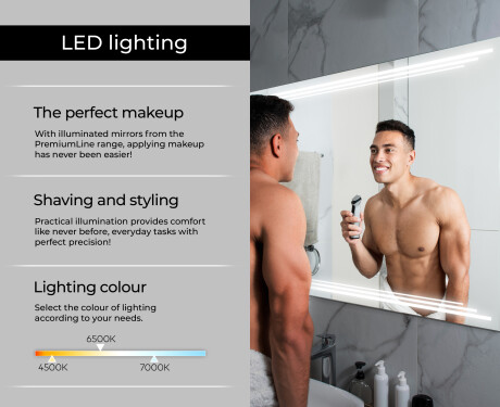 Designer Backlit LED Bathroom Mirror L75 #5