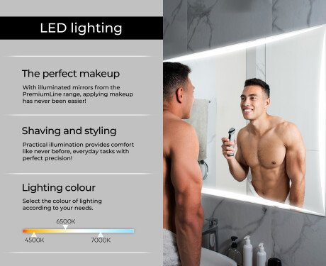 Designer Backlit LED Bathroom Mirror L77 #5