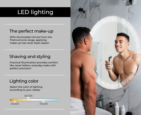 Round Backlit LED Bathroom Mirror L35 #6