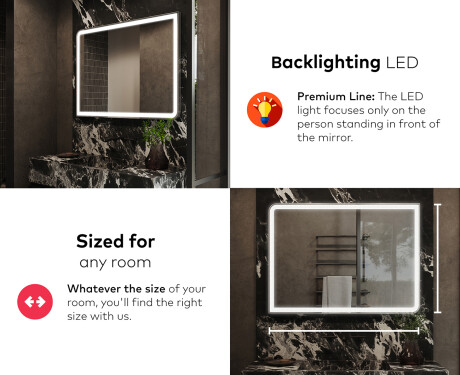 Designer Backlit LED Bathroom Mirror L146 #5