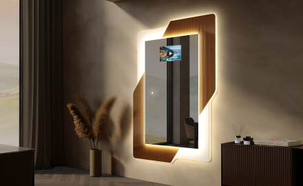 Long wall hallway mirror backlit LED - Retro