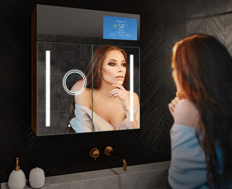 Smart LED Illuminated Mirror Cabinet - L02 Sarah 66,5 x 72cm #10